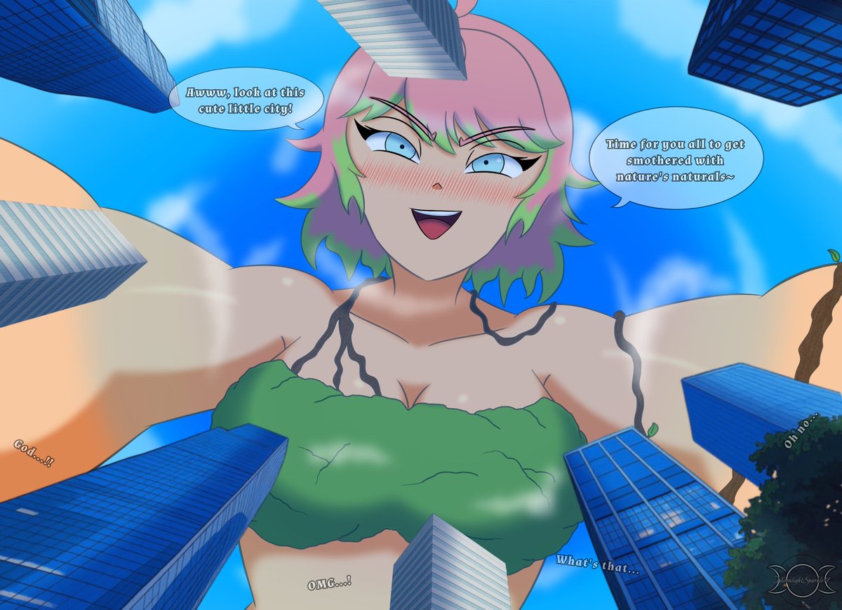 "HUG OF NATURE (Commission)"

"Who’s ready for a big smothering hug?"
It seems that nature is going to reclaim what is rightfully hers

My last commision made for Hyperion, Guardian of Nature, thank you so much for the support ^^

#Sizetwitter #giantess #Commission