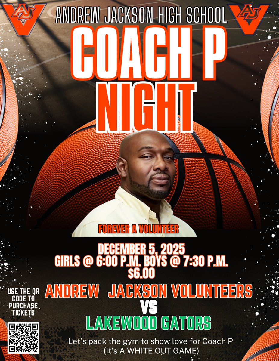 Join us in honoring Coach P on December 5, 2025, as we take the court with the same passion he poured into us every day. His legacy shaped us, inspired us, and will forever live in our program.

In loving memory of Coach P; a coach, a mentor, and family to us all. 
A WHITE OUT!