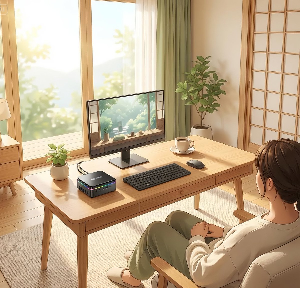 AcemagicJapan's tweet image. 今日は「振替休日」
いつも頑張っている皆さん、お疲れ！
お休みの日こそ、PC環境をちょっとアップデートして
“快適な作業スペース” を作りませんか？💻✨

コンパクトで省エネ、静音性にも優れた Mini PC なら
リラックスしながら作業もエンタメもサクサク。
良い振替休日を！🙌
#MiniPC #acemagic