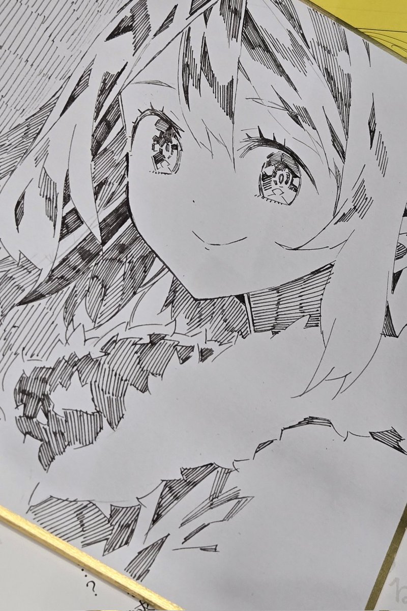 モノクロ色紙描けました #COMITIA154