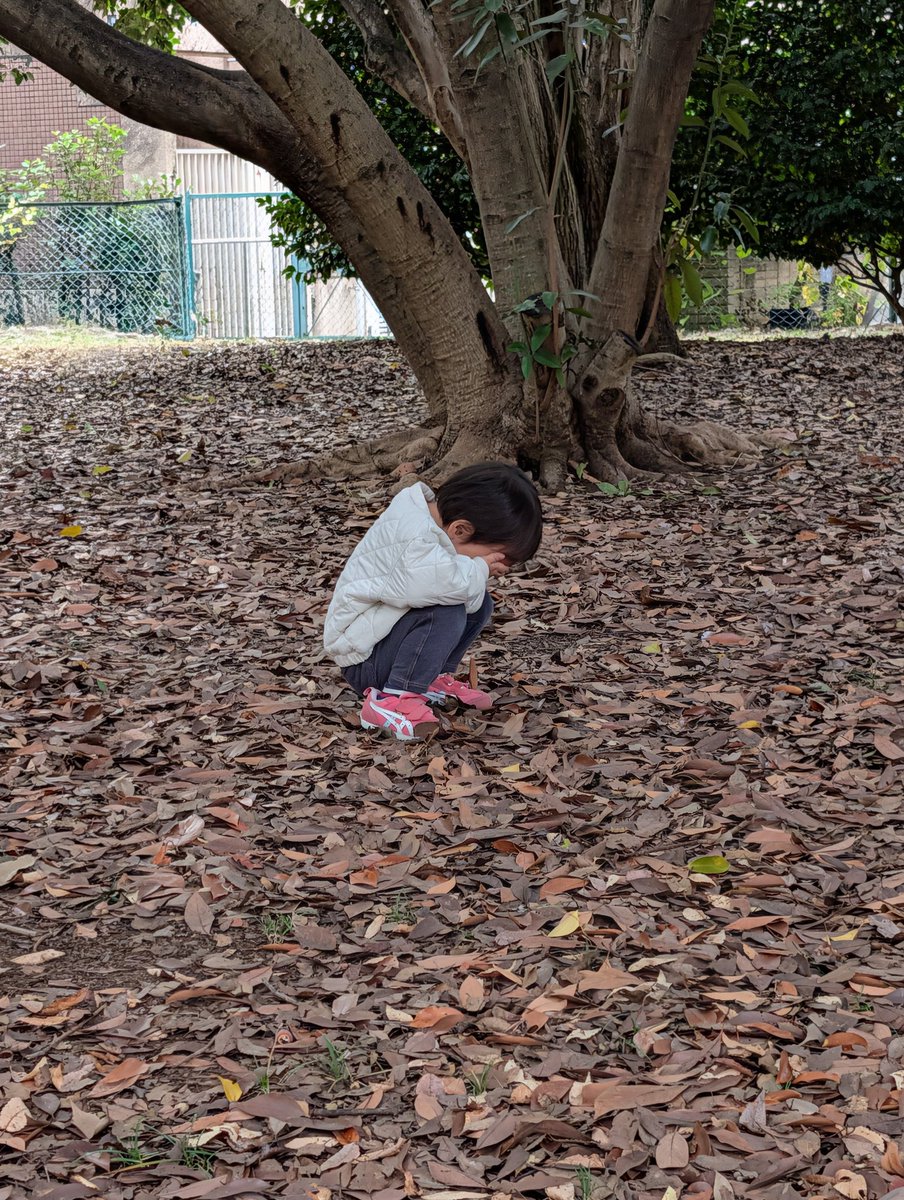 かくれんぼで隠れてるつもりの我が子、愛おしい