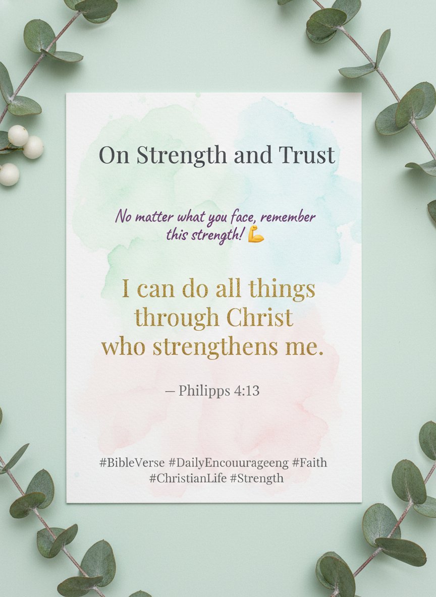 I can do all things through Christ who strengthens me.” — Philippians 4:13