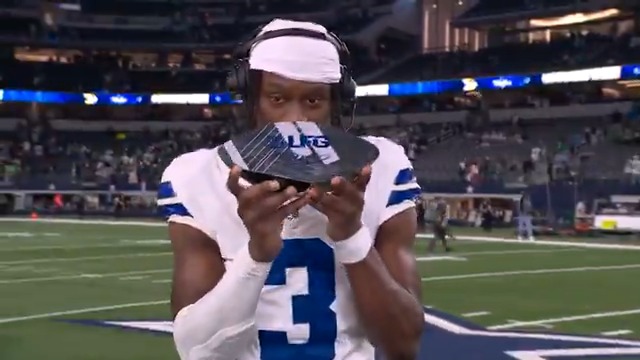 "When Marshawn passed away, it really brought everyone on the team closer to brotherhood."

@DallasCowboys WR George Pickens (@George33101361) talked about the emotions of today's win over the Eagles after being named @TomBrady's #LFG Player of the Game 