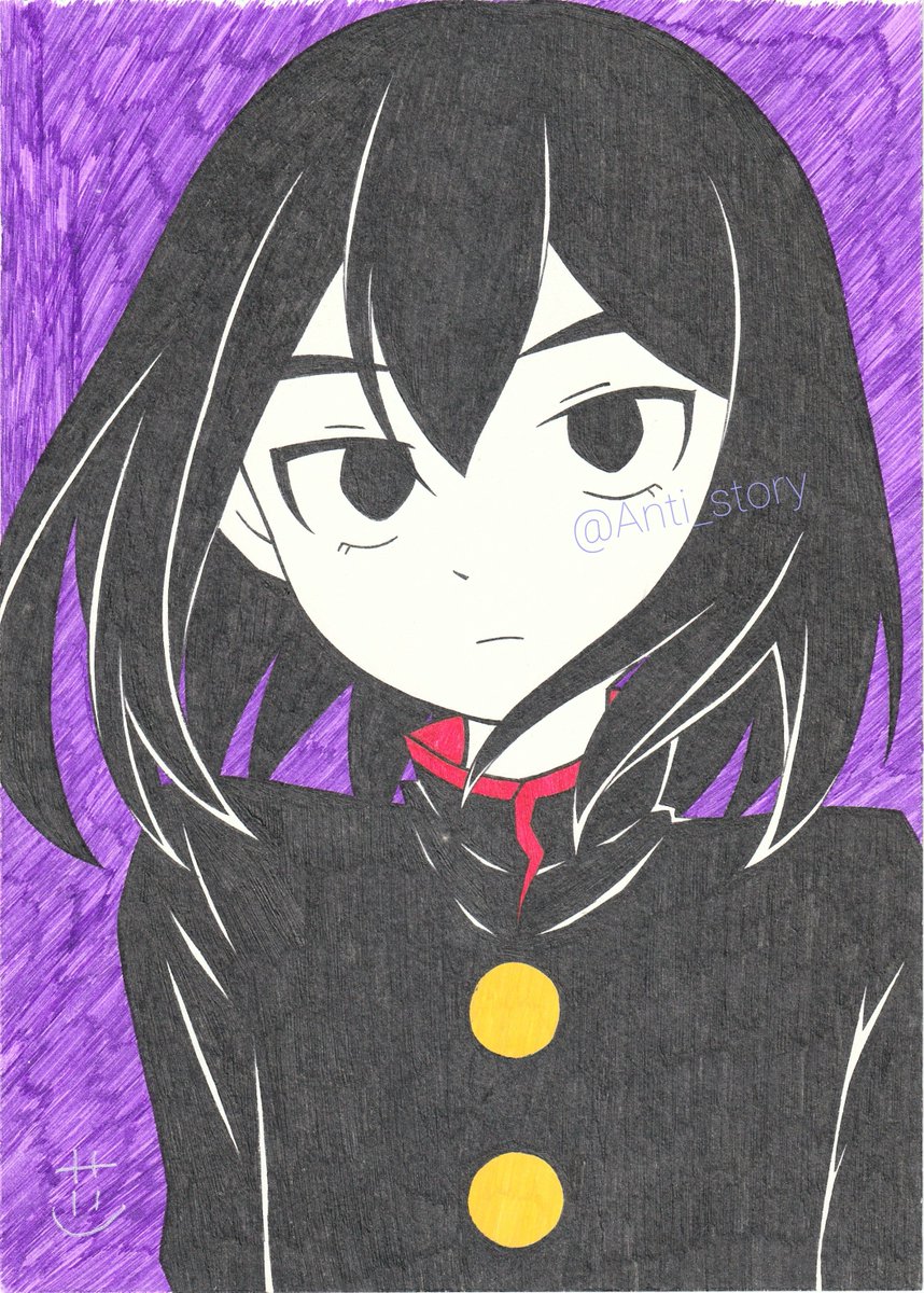 こういうかんじのキャラ好き
中性的でベタ塗り目だとなお良き

100均で買った5本とか3本とかセットの黒のゲルインクボールペンすごく面のベタ塗りしやすくて草❨細かいところとか細い線はインクの太さが安定しなくてできなかった❩
#アナログ絵