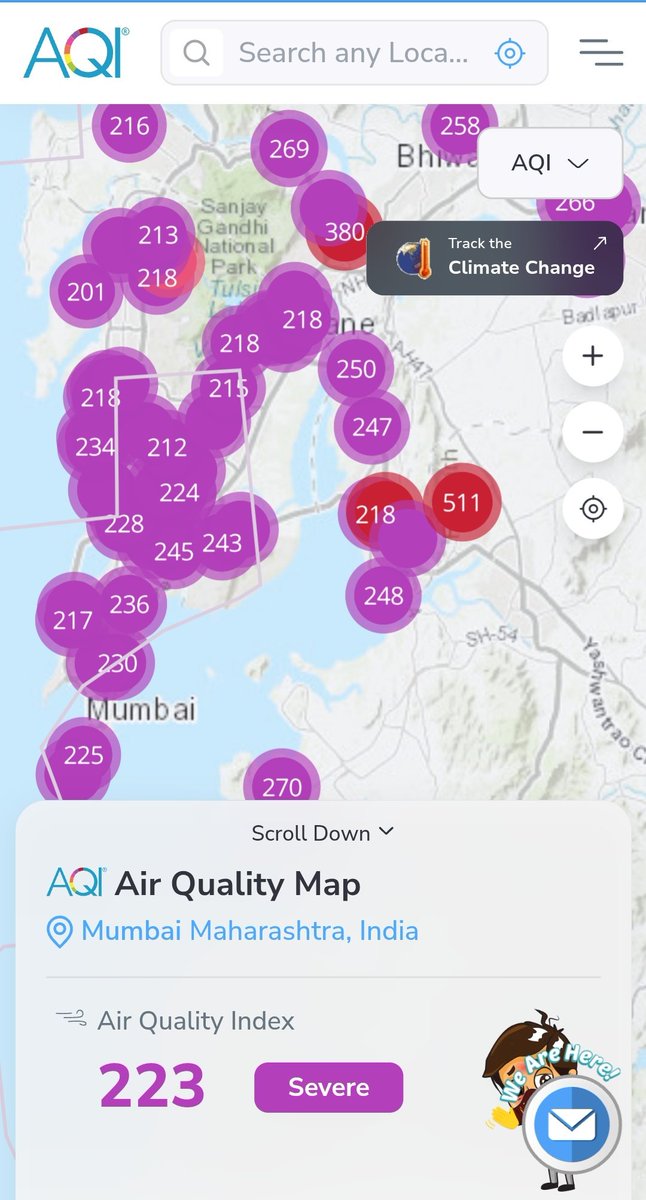Mystic_Soul25's tweet image. 🚨Mumbai AQI today in most parts is 200+. Some parts 380-500+🚨 2 days since BMC implemented GRAP4 and issued notices to construction sites and concrete plants for non-compliance with pollution norms. Question is why has #Airpollution only gone up⁉️ #BMC #Mumbai #AQI #AirQuality