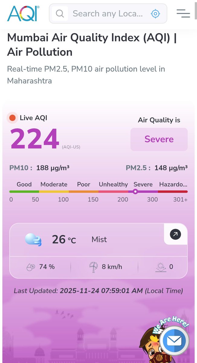 Mystic_Soul25's tweet image. 🚨Mumbai AQI today in most parts is 200+. Some parts 380-500+🚨 2 days since BMC implemented GRAP4 and issued notices to construction sites and concrete plants for non-compliance with pollution norms. Question is why has #Airpollution only gone up⁉️ #BMC #Mumbai #AQI #AirQuality