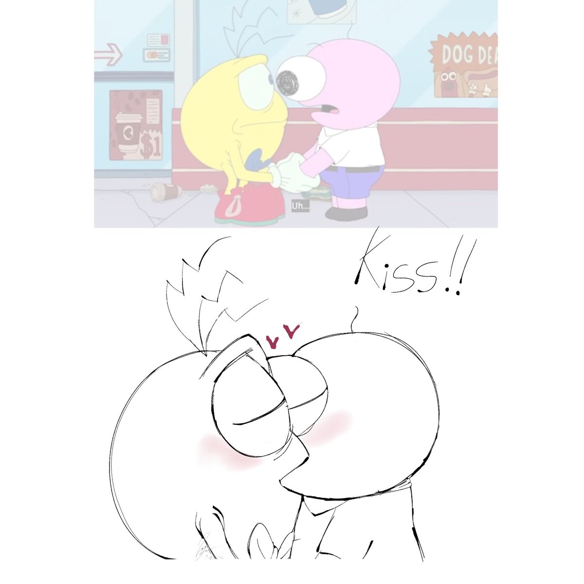 LirahkuMJ8's tweet image. After watching the episode, I felt like drawing them, I love this couple, idk :bbb #smilingfriends #Squim #Pim #Squimpim #Gays #Fanarts #myart #smilingfriendsseason3 
Pim x Squim!!!!