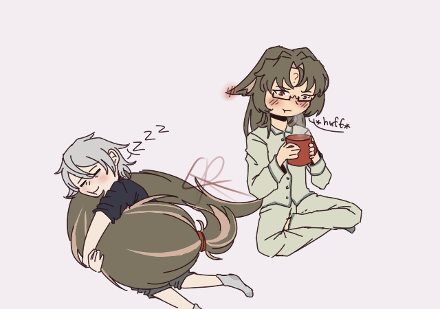 EmbreThe's tweet image. his tail makes the perfect pillow #ゼンゼロ #shiyuanwise #YeShiyuan  #wisezzz