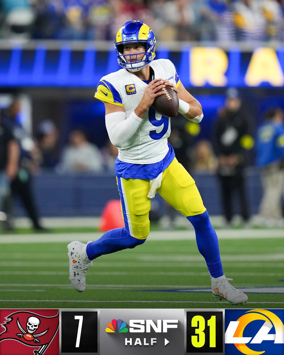 HALFTIME.
TBvsLAR on NBC
Stream on @NFLPlus + Peacock