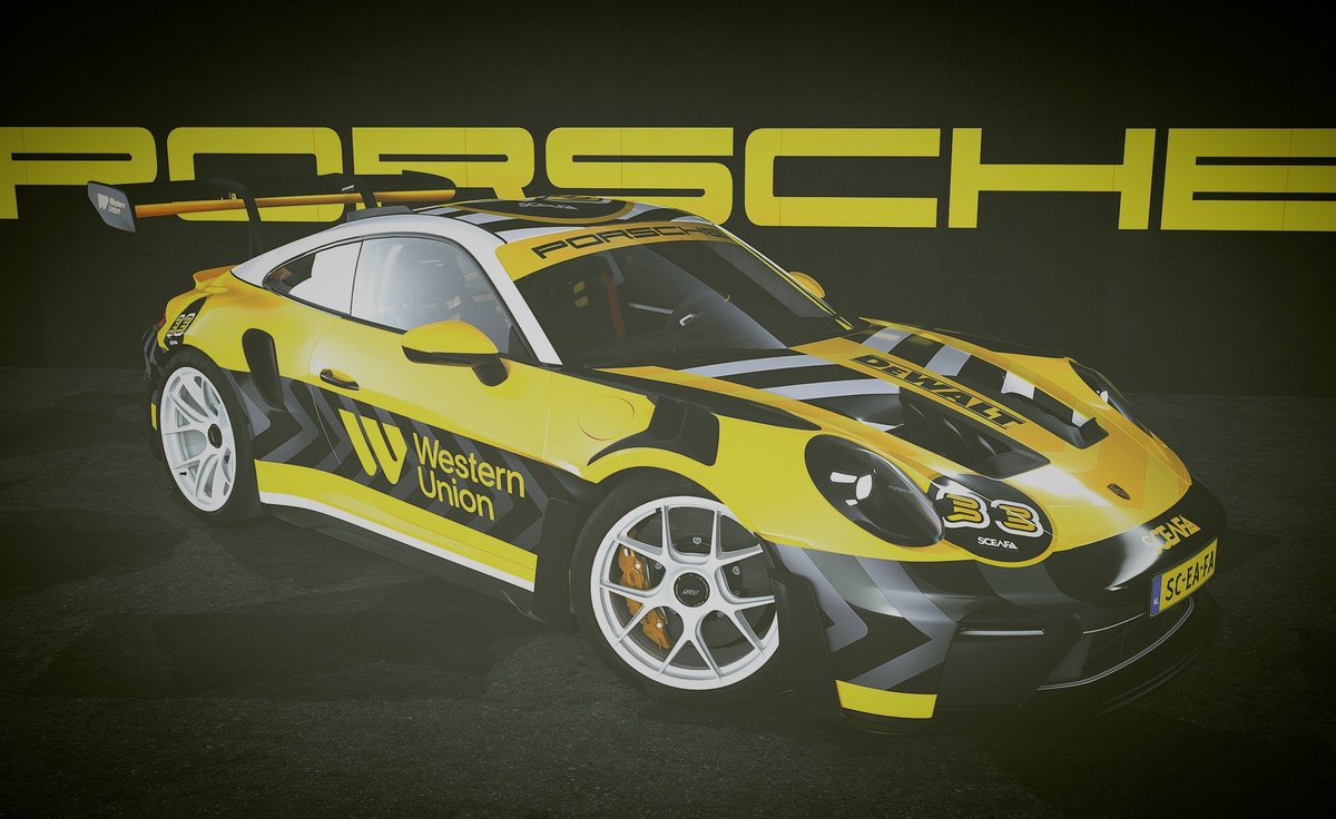 Unveiling the official 2026 Porsche 911 GT3 RS livery I designed for the DeWalt / Western Union USA team at the 24 Hours of Le Mans. 🏁🔥

An honor to shape this machine for one of the world’s most iconic races. Let’s make history. ⚡️🏆

#Porsche #LeMans