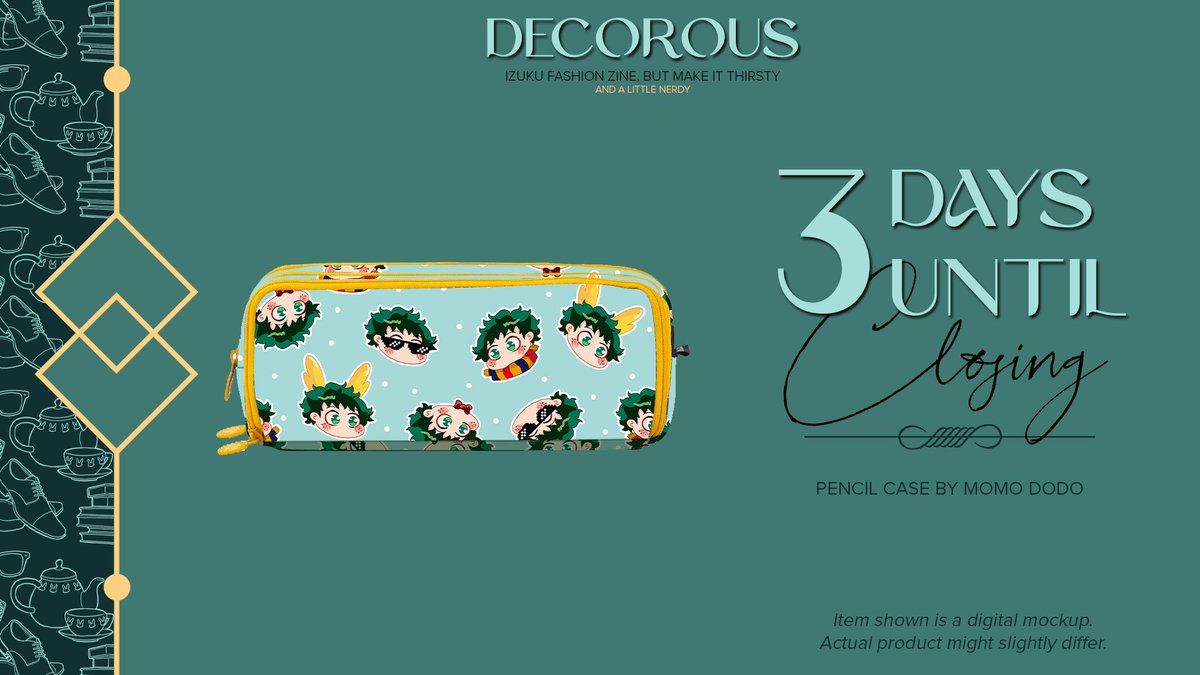 📚3 DAYS LEFT📸

You need something to hold all your wonderful accessories! Be sure to purchase a fashionably adorable pencil case before leftover sales close on December 1st at 11:59pm ET!

Shop: decorouszine.bigcartel.com

#dkfashionzine💚