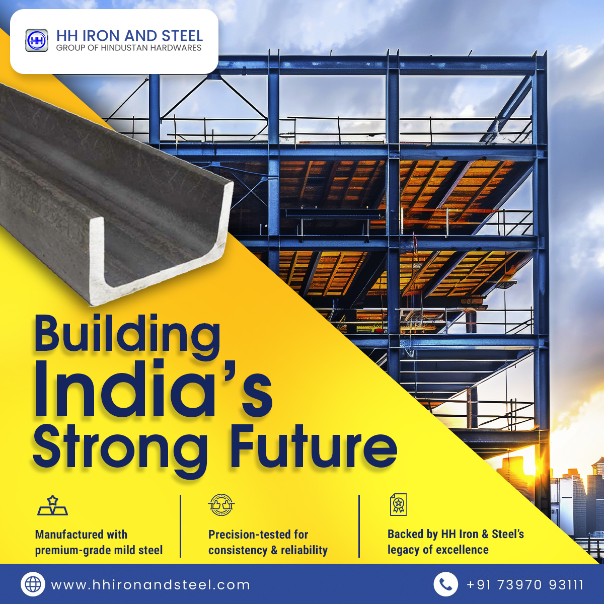 HH_Iron_Steel's tweet image. Building India’s strength, one steel channel at a time.

Precision. Durability. Trust — that’s HH Iron &amp;amp; Steel.

#MSChannels #StructuralSteel #BuildStrong #MakeInIndia #HHIronAndSteel #QualityConstruction