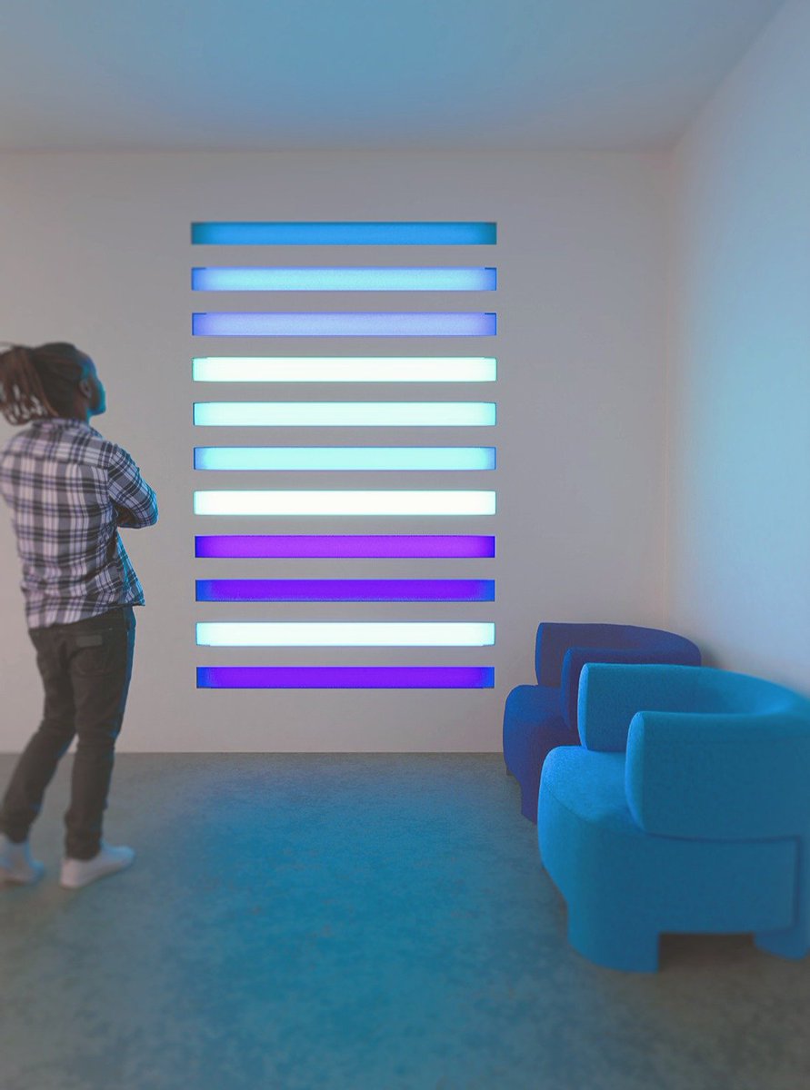 a custom light installation for a Caribbean villa — “Horizontal Icicles.” ❄️✨

It’s made of 11 modular elements embedded flush into a stucco wall, with layered “milk” glass and blue-tinted light that creates a serene, icy glow. Aluminum + polished mirrors inside make it shine!