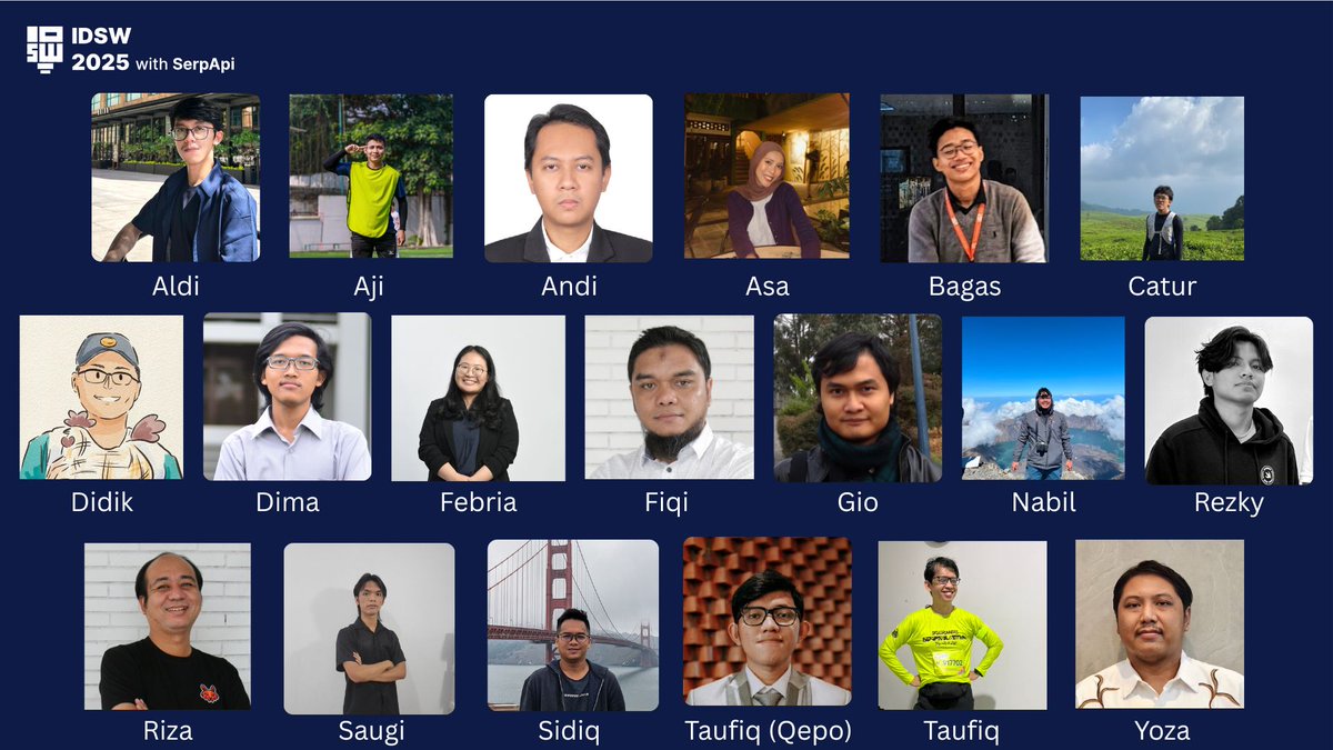Halo semua 👋

Selaku ketua panitia <a href="/idswdev/">IDSW 2025 with SerpApi</a> tahun ini dan mewakili seluruh panitia, gw mau cerita sedikit sambil mengucapkan terima kasih untuk:
- Para sponsor: <a href="/serpapi/">SerpApi</a>, <a href="/TrueWatch_HQ/">TrueWatch</a>, <a href="/amarthaid/">Amartha</a>, <a href="/qiscus_io/">Qiscus</a> 
- Seluruh speaker yang telah bersedia mengisi #IDSW2025 dan