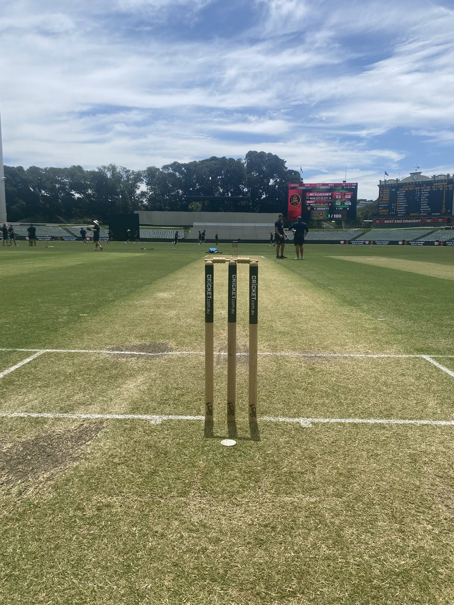 Adelaide Oval day 3. SA 1/100 responding to WA’s 188. Tune in from 11:30 AM on <a href="/913sportfm/">91.3 SportFM</a> to hear ball by ball commentary of the Sheffield Shield.