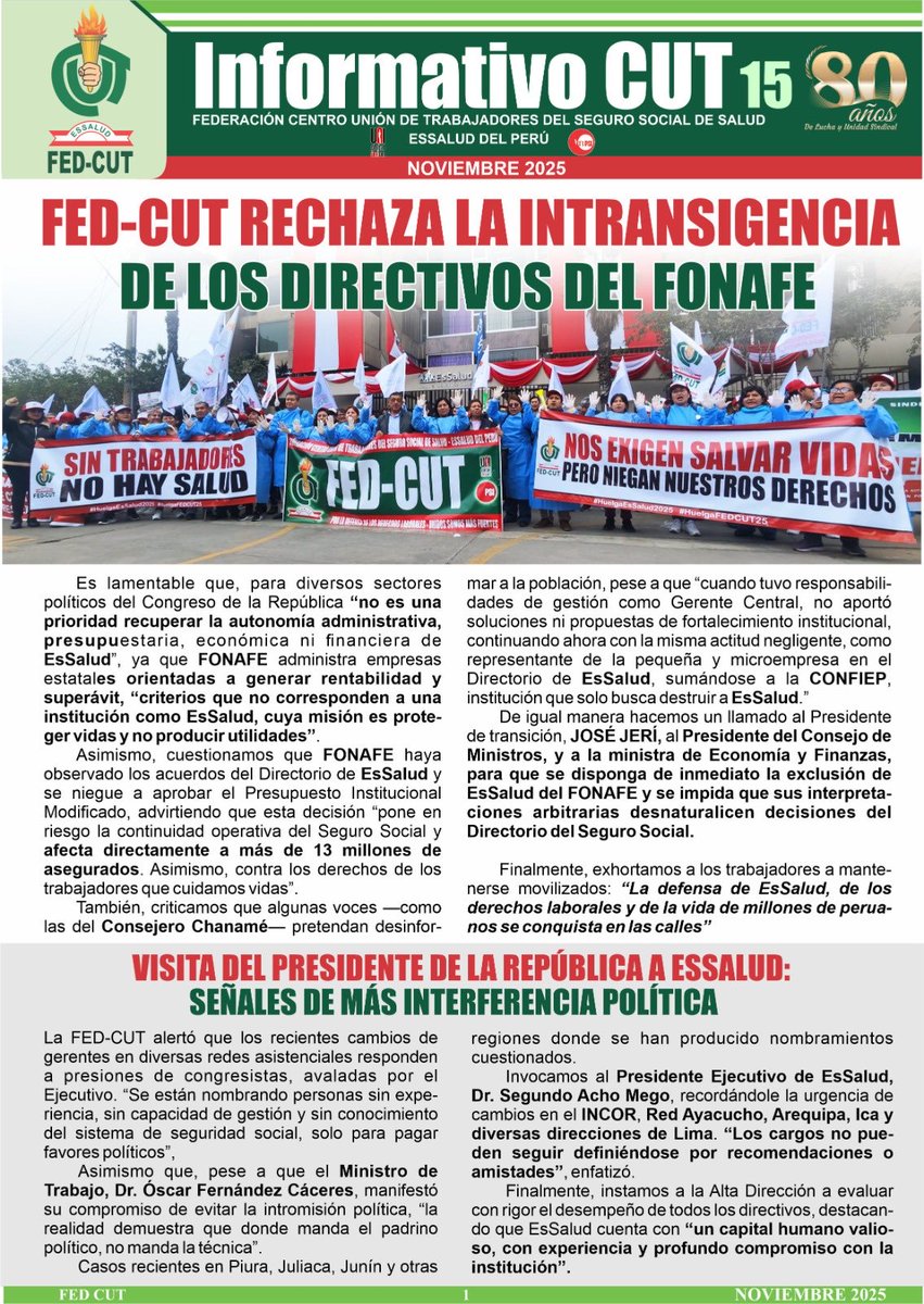 Willy_PonceC's tweet photo. #Jornada de Lucha en el frontis del ⁦@MEF_Peru⁩ exigimos no más interferencia de ⁦@CorpFonafe⁩, pone en peligro la vida de millones de peruanos, atenta con la operatividad de ⁦@EsSaludPeru⁩, pretende desconocer derechos y beneficios laborales ¡UNIDOS VENCEREMOS! https://t.co/m3HD1rk7Bf