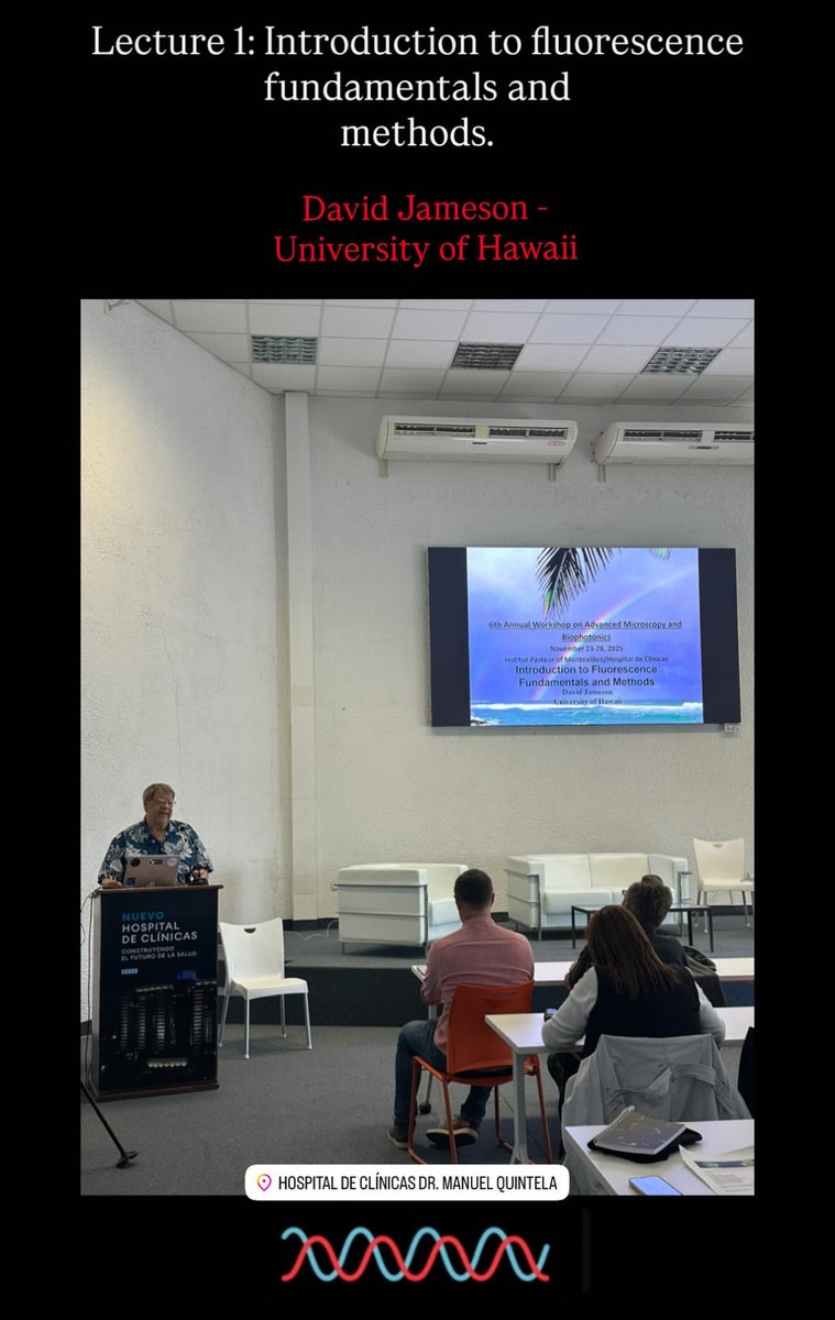 advanced_unit's tweet image. #UBAworkshop2025 kicked off with great success. Featuring a masterful lecture by the one and only David Jameson, followed by our PI @MalacridaLab. After introducing everyone, we enjoyed a social moment between students and teachers. 
We continue tomorrow with more 🔬🌈🚀