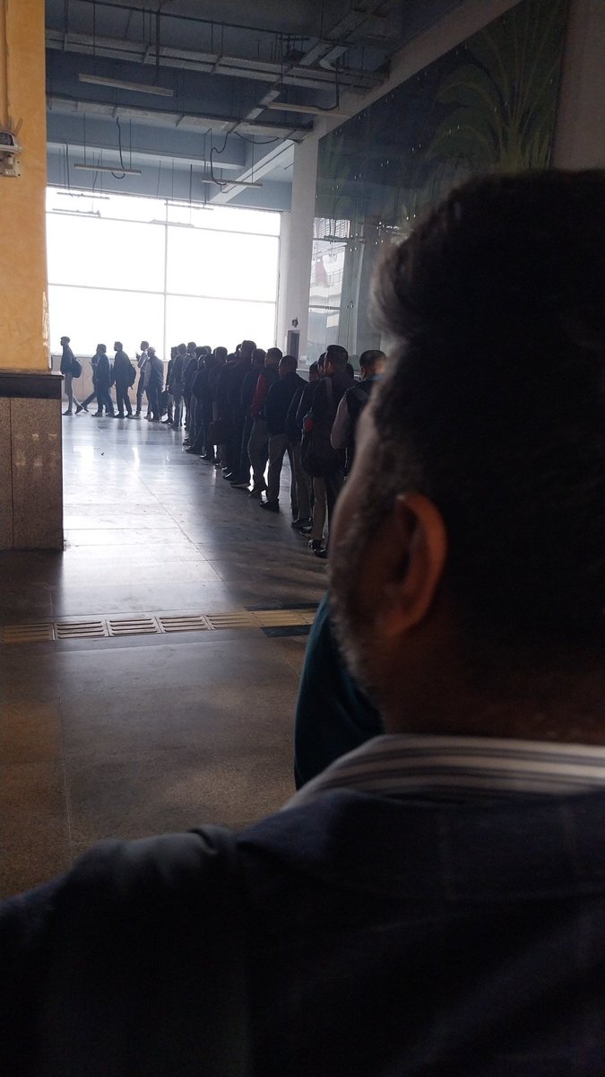 ऑफिस time में सिक्युरिटी चेक के नाम पर lambi लाइन Hindon river #metro मे... <a href="/OfficialDMRC/">Delhi Metro Rail Corporation</a> सिक्युरिटी चेक बहुत अच्छी बात है पर planning उसी हिसाब से रखिए, आम पब्लिक क्यों तंग किया जा रहा है...

<a href="/PMOIndia/">PMO India</a> <a href="/LtGovDelhi/">LG Delhi</a> <a href="/HMOIndia/">गृहमंत्री कार्यालय, HMO India</a>