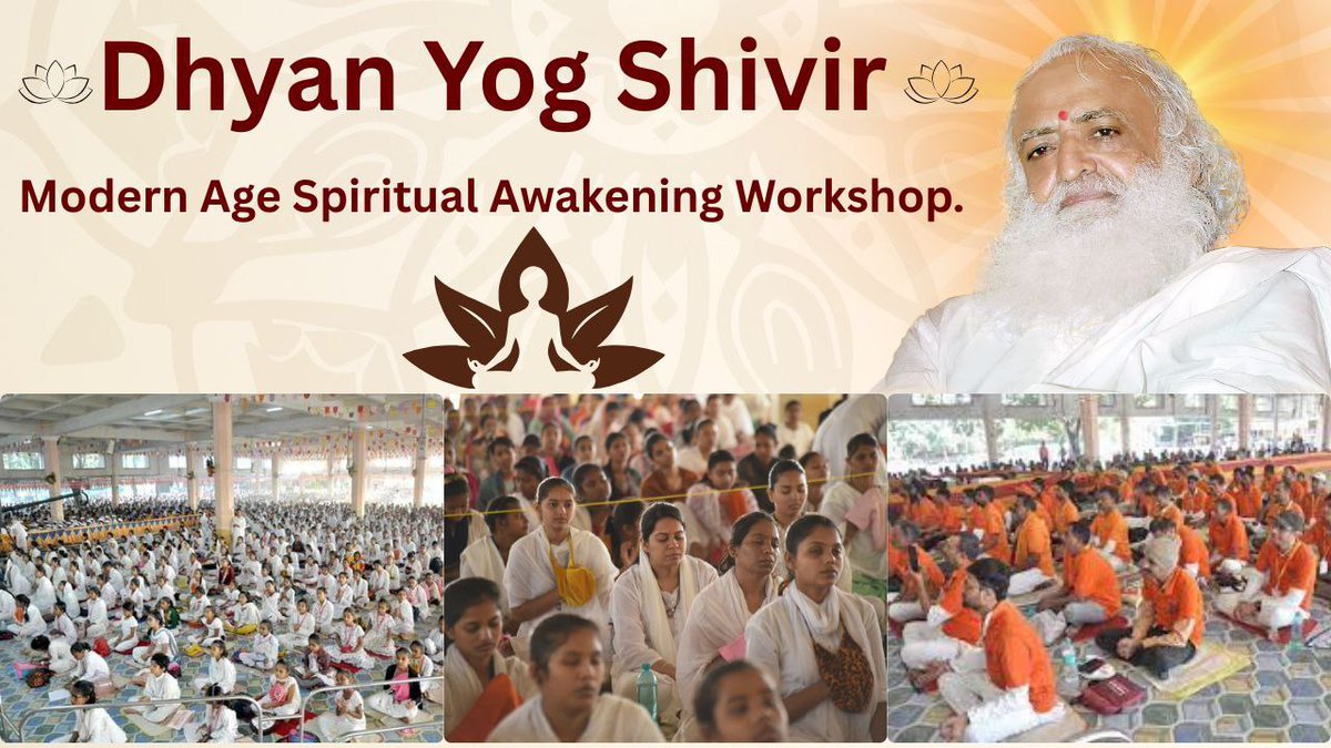 AshramUNR's tweet image. Sant Shri Asharamji Bapu has guided millions toward Adhyatmik Unnati and true Antarik Shanti through powerful teachings in every #MeditationCamp . 
A journey from stress to bliss begins here. 🧘‍♂️🕉️✨