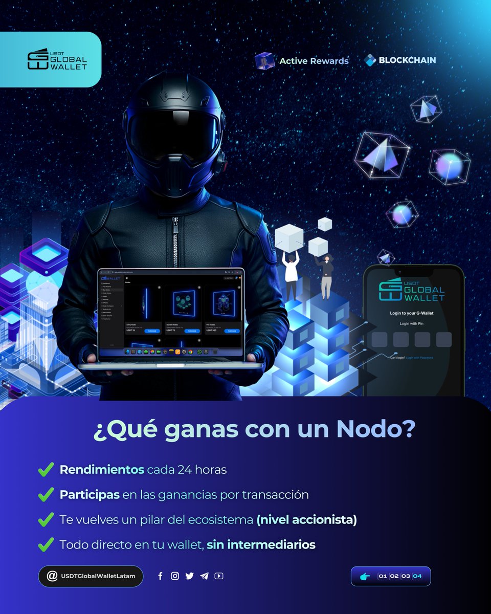 usdtglobal's tweet image. ¿Sabías que en G-Wallet puedes generar ingresos pasivos diarios? 👀✨

Al adquirir uno, participas de las ganancias del ecosistema como socio. Miles ya reciben rendimientos todos los días. 🚀

🔗 Conoce más: gwalletnodes.net

#GWallet #IngresosPasivos #NodosDigitales