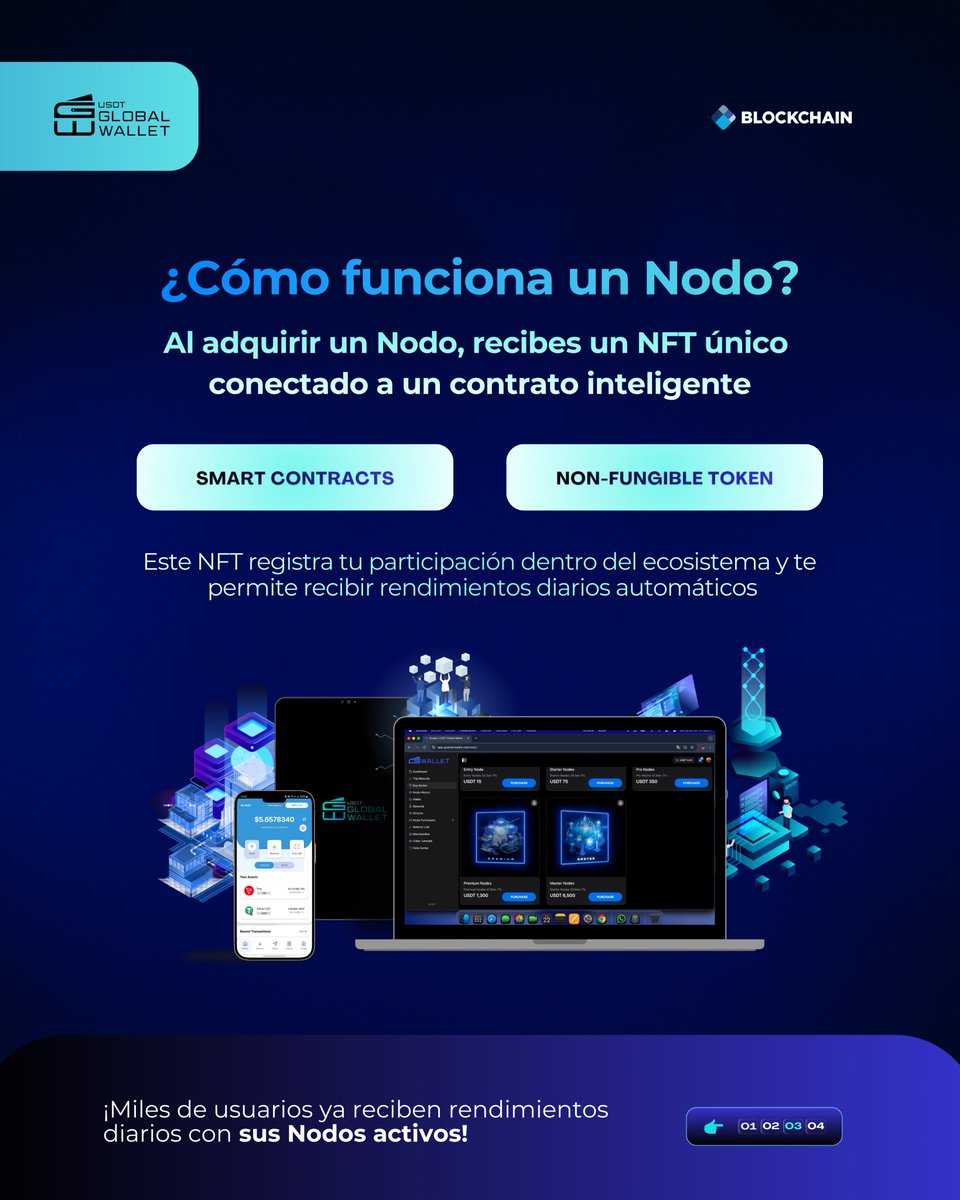 usdtglobal's tweet image. ¿Sabías que en G-Wallet puedes generar ingresos pasivos diarios? 👀✨

Al adquirir uno, participas de las ganancias del ecosistema como socio. Miles ya reciben rendimientos todos los días. 🚀

🔗 Conoce más: gwalletnodes.net

#GWallet #IngresosPasivos #NodosDigitales