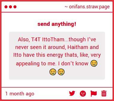 ittopairs's tweet photo. oohh #ittotham ! i don't think i've seen them either

sighhh, muscular fictional men, god i love 'em 🌱👹
they'd definitely go out and get some drinks, itto would also get along with the rest of 4ggravate https://t.co/cSqqKk3UjN