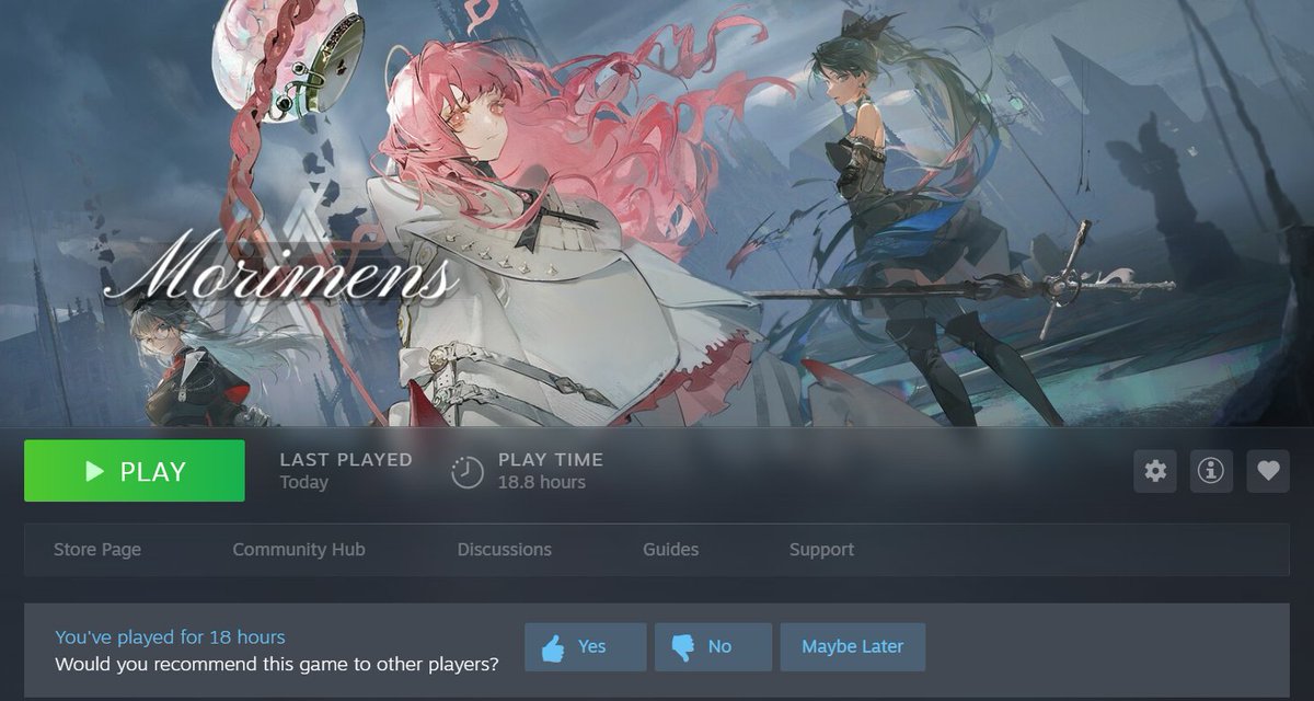 ByteStix's tweet image. I started a new Gacha game 3 days ago, and I haven&apos;t been able to put it down. Logged almost 20 hours so far.  It&apos;s like Chaos Zero Nightmare and Reverse 1999. 

Morimens has been a wild ride so far.

✔️The devs are ridiculously generous - providing hundreds of free pulls
✔️The…