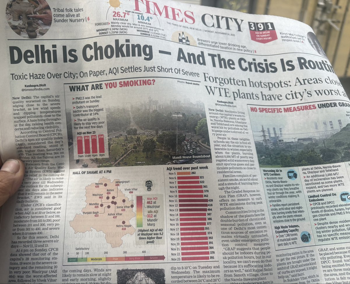 <a href="/kush_junglee/">Kushagra Dixit</a> ask all responsible authorities why they were waiting to implement GRAP, why strict measure were not taken when AQI was crossing 50, were AQI above 50 healthy <a href="/CMODelhi/">CMO Delhi</a> all strict measures must be implemented on AQI 50 not to wait people to die. <a href="/PMOIndia/">PMO India</a>