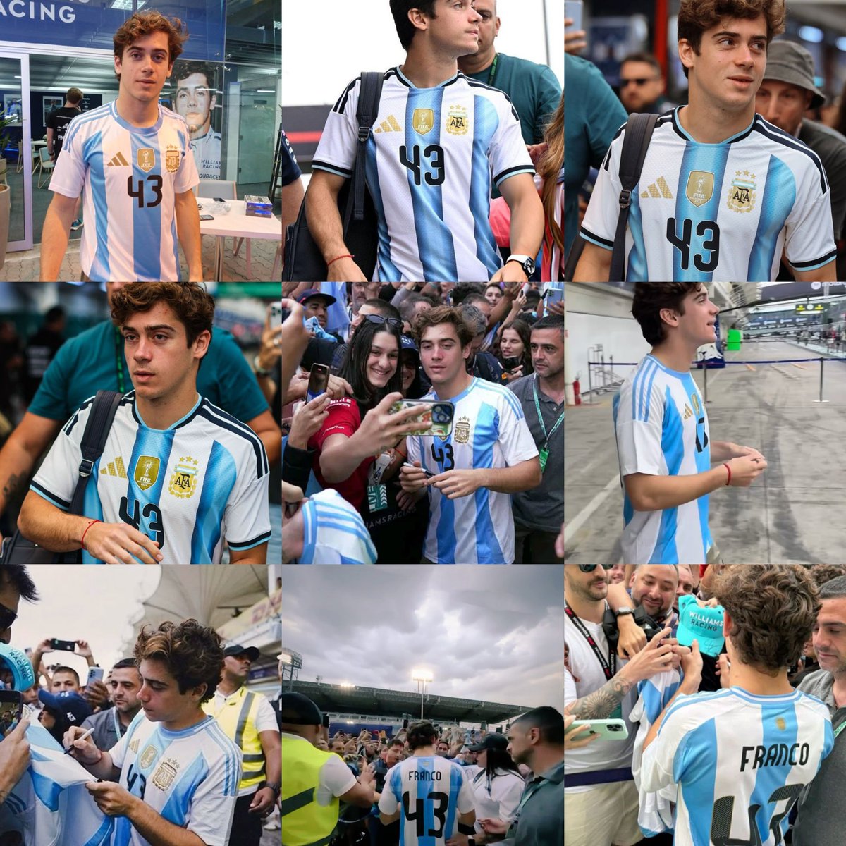 franco colapinto vos tenés un laburo para este gp y es no sacarte nunca la celeste y blanca de encima