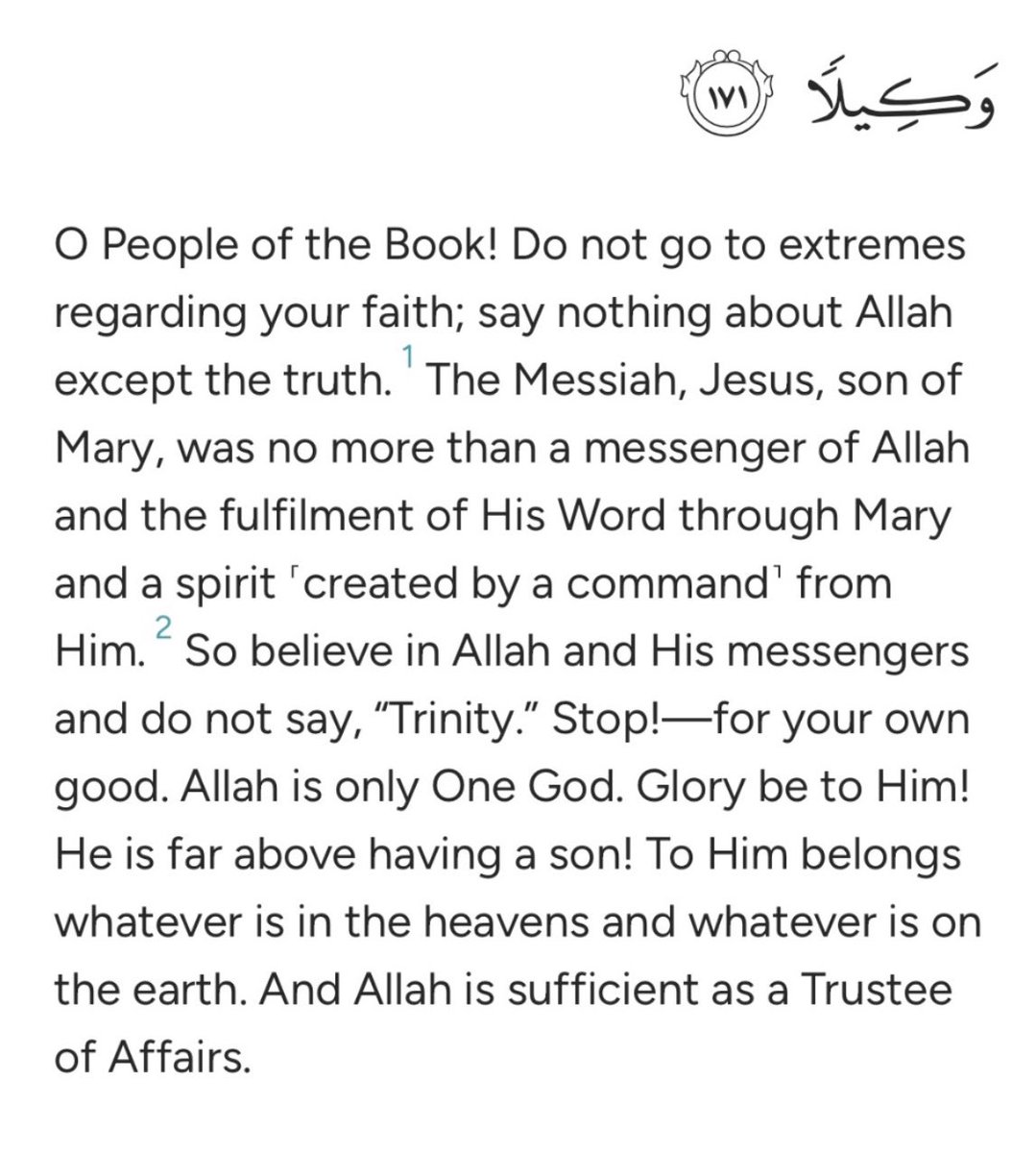 JvniorLive's tweet image. This is a LITERAL verse in the Quran.

I’m guessing this is why your pastor didn’t want you to read the Quran. You would ditch him.
