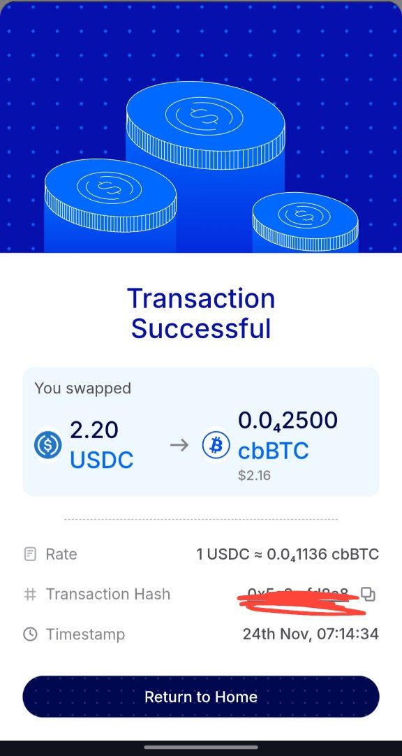 ZoNaveen's tweet image. Day 45 of SIP in cbBTC (BTC) , Using coins.me .

@coinsme_HQ @P2Pdotme

#SIP #coinsdotme #p2pdotme