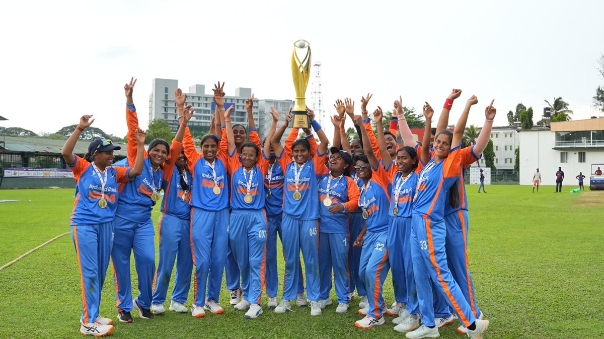 mygovindia's tweet image. A Remarkable Win For India!

Team India triumphs in the Women’s T20 Cricket World Cup for the Blind, showcasing incredible determination and talent. The nation celebrates this inspiring victory and the team’s unwavering spirit. Heartiest congratulations to our champions.…