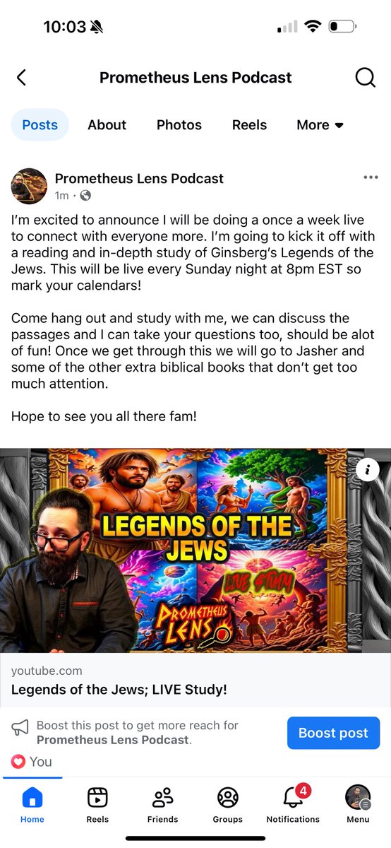 Prometheus_Lens's tweet image. Starting next week, I’m doing a live study of Ginsberg’s Legends of the Jews. Join us each Sunday at 8pm EST!