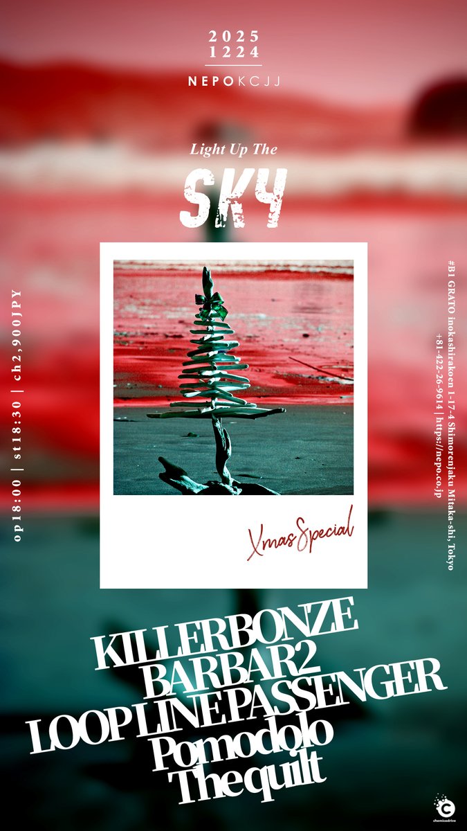 🍅December🍅
12/8(月)下北沢CLUB251(19:00)
 ⇒フロアライブ🔥3MAN-40min！

12/21(日)下北沢440(12:00)
 ⇒激レアアコ編成🧙🐕
レコ発あり昼2MAN-45min！

12/22(月)両国SUNRIZE(19:10)
 
12/24(水)吉祥寺NEPO
 ⇒MV衣装で出演！
 　黒サンタx2が大暴れ🎄

<info&amp;ticket>
pomodolo.jp/shows