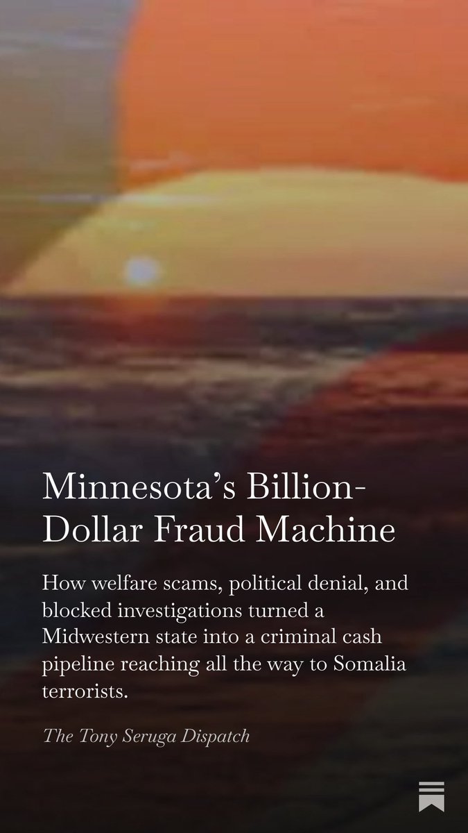 TonySeruga's tweet image. The Crisis No One Can Deny: Minnesota’s Welfare System Has Collapsed

The City Journal investigation by Chris Rufo and Ryan Thorpe confirmed what whistleblowers have been screaming about for years: 

Minnesota’s public-assistance ecosystem has become a $500 million-plus annual…