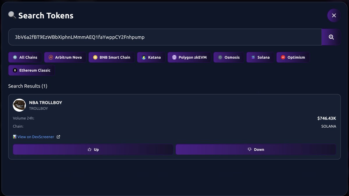 NEW LISTING

$TROLLBOY (<a href="/NBATROLLBOYCOIN/">NBATROLLBOY</a>) is now listed on Votix!

🔗 3bV6a2fBT9EzWBbXiphnLMmmAEQ1faYwppCY2Fnhpump

Chaos on the court - $TROLLBOY dribbling straight up the trending board with pure troll energy.

👉 Vote Now at votix.fun