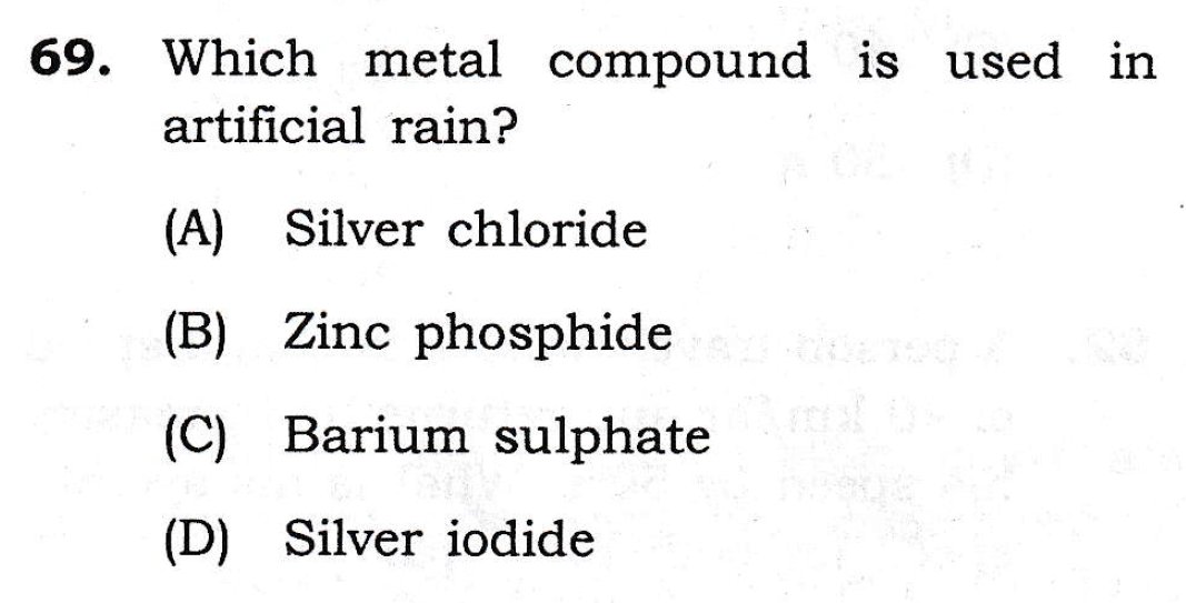 mbtscience's tweet image. 𝐆𝐄𝐍𝐄𝐑𝐀𝐋 𝐒𝐂𝐈𝐄𝐍𝐂𝐄 𝐏𝐑𝐀𝐂𝐓𝐈𝐂𝐄 𝐐𝐔𝐄𝐒𝐓𝐈𝐎𝐍

Which metal compound is used in artificial rain?

#𝐔𝐏𝐒𝐂 #𝐔𝐏𝐒𝐂𝐏𝐫𝐞𝐥𝐢𝐦𝐬𝟐𝟎𝟐𝟔 #𝐔𝐏𝐒𝐂𝟐𝟎𝟐𝟔 #𝐂𝐀𝐏𝐅 #𝐍𝐃𝐀 #𝐂𝐈𝐒𝐅 #𝐂𝐃𝐒