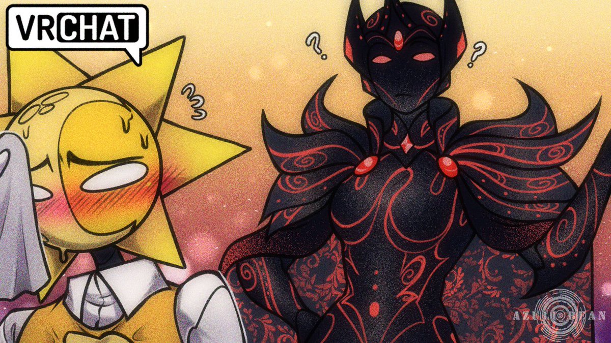azuli_bean's tweet image. SUN MEETS LADY CLIPSY IN VRCHAT?!
 #art #thumbnail #sunrise #clipsy #eclipse #ladyeclipse #lordeclipse #fnaf #fnafsecuritybreach sams