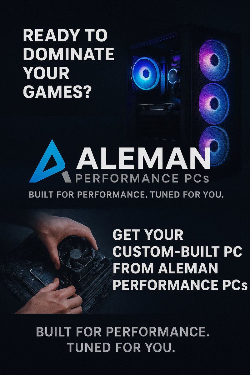 Gr8Juan23's tweet image. 🎄 Holiday PC Builds! 🎁
Christmas is almost here — get a custom-built gaming PC made just for you! Tested, optimized, and shipped to your door.

📩 AlemanPerformancePCs@gmail.com
#PCBuilds #GamingPC #CustomPC #HolidayGifts #TechGifts #AlemanPerformancePCs
