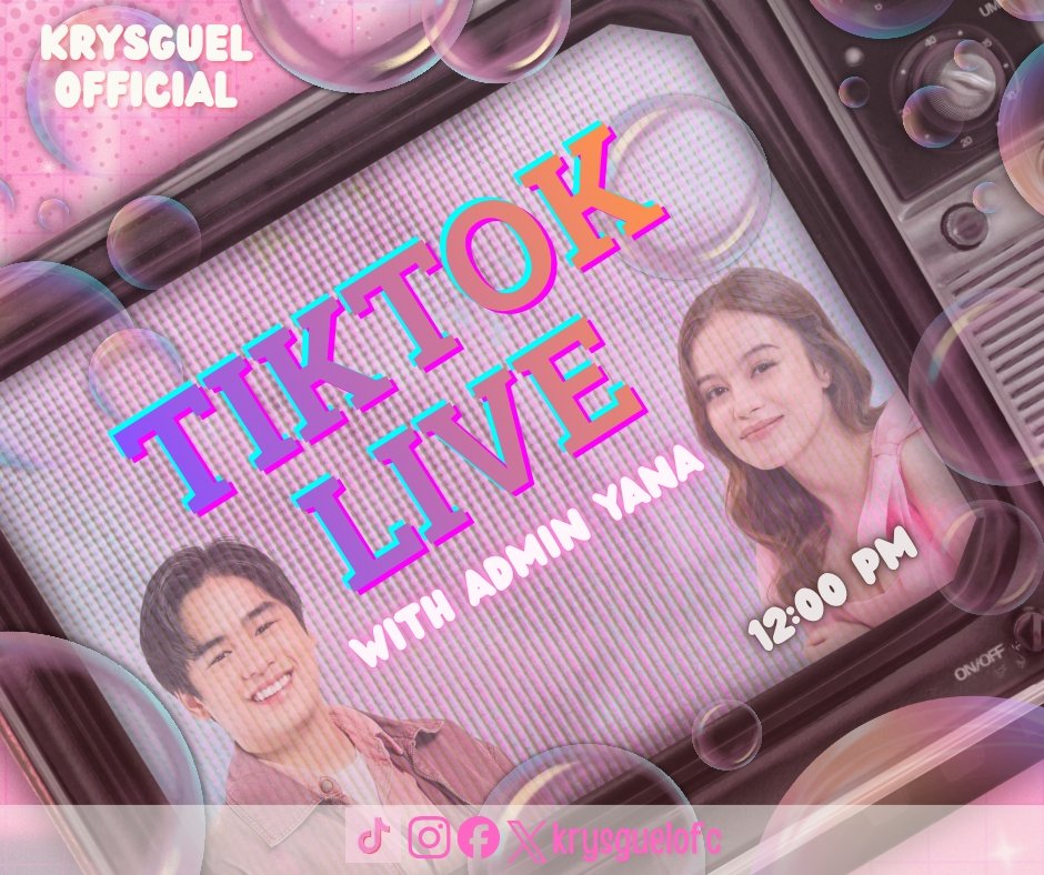 Hey Twinkles!
Join Admin Yana on TikTok Live later at 12 PM! 💖

Make sure to hop in and spend a little time with usmagkakasama tayong lahat to chill, maki-engage, and enjoy the updates. Your support and presence always bring extra good vibes to every live, kaya sana makita namin