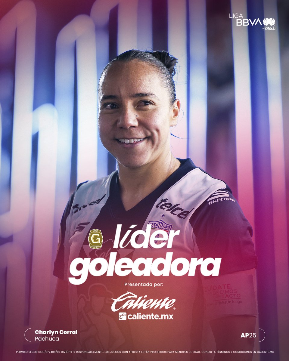 Reconocimiento a la MÁXIMA romperredes del torneo… ⚽🔥
Charlyn Corral sigue escribiendo una historia de hazaña, constancia y dedicación pura. ✨⚡️

Presentado por: <a href="/calientesports/">Caliente Sports</a> 

#FutFemNuestraFinal #LigaBBVAMXFemenil