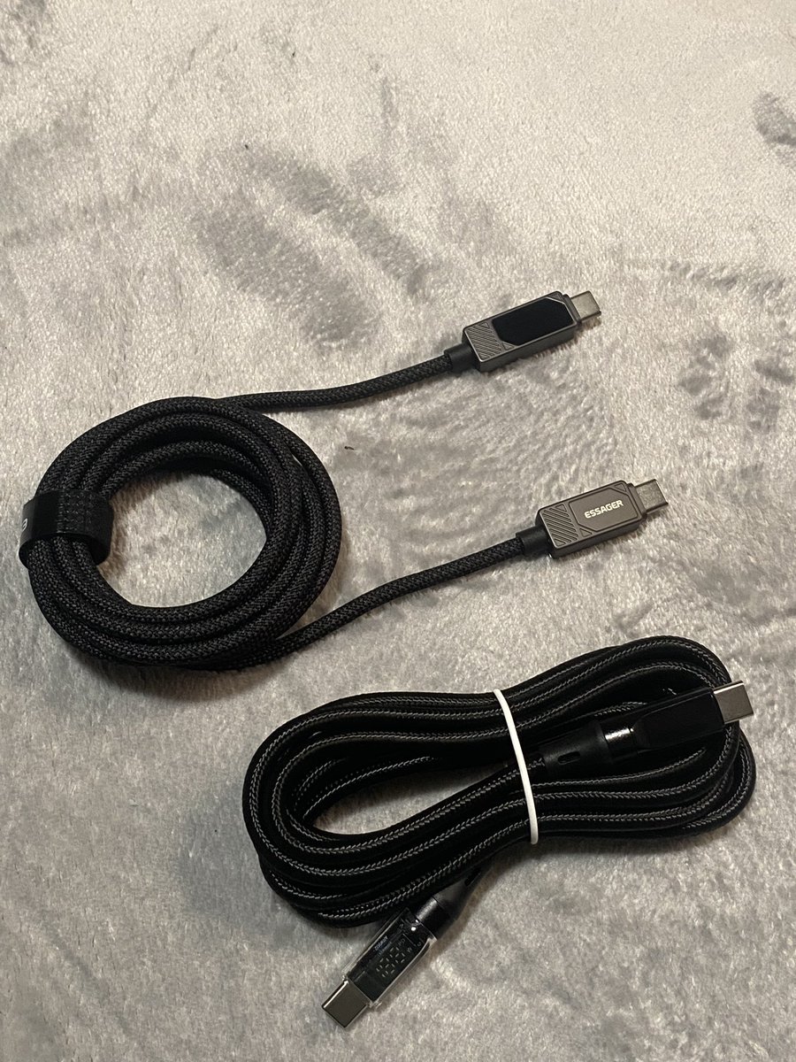 アリエク注文品 到着第1弾は充電ワット数表示するUSB-CtoCケーブル2種