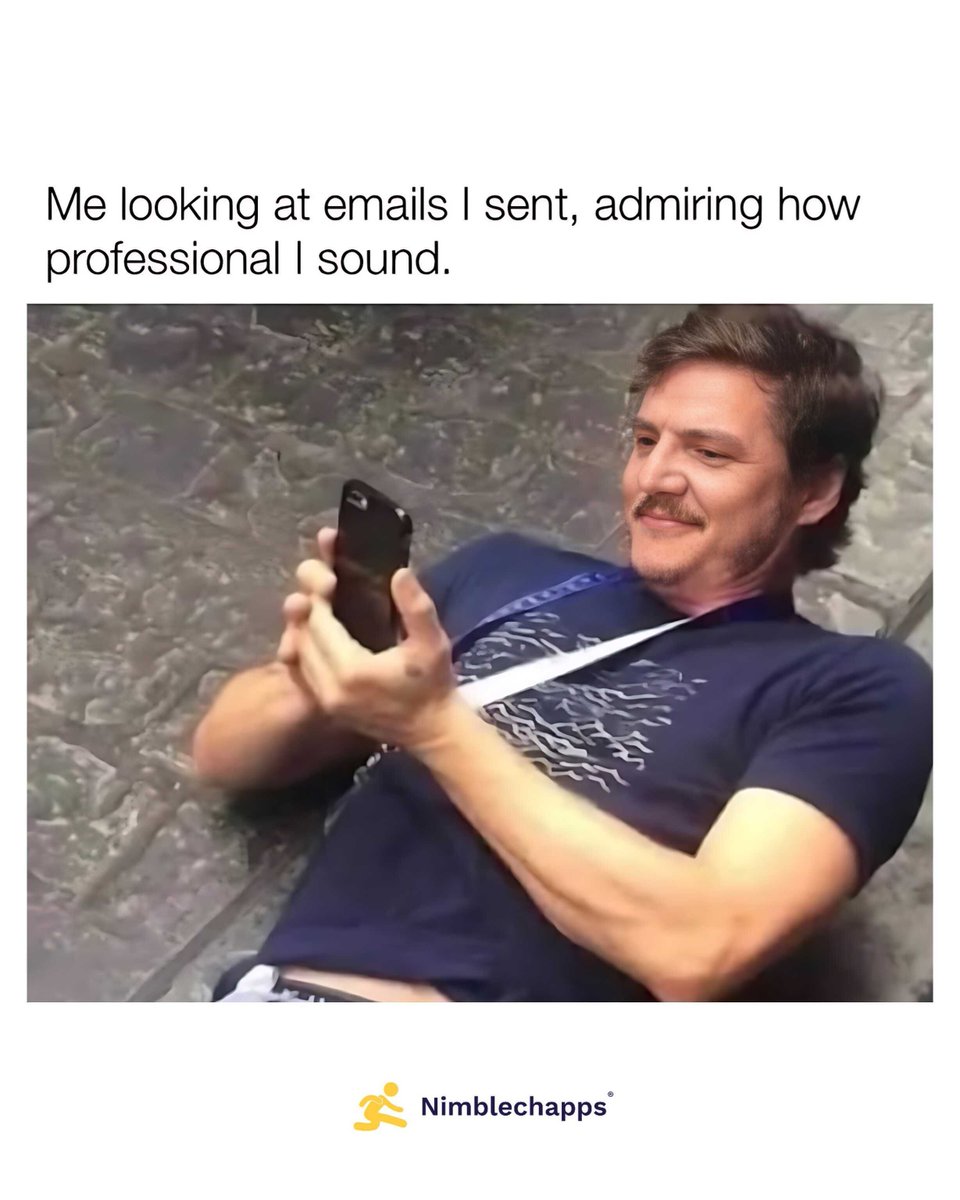 Nimblechapps's tweet image. 😎 When your emails make you look way more professional than you feel 💼✨

🔁 Retweet this and give a reaction if this is you every day!

#Nimblechapps #NimbleMeme #NimbleMemes #OfficeHumor #WorkLife #EmailLife #CorporateLife #RelatableMemes #ProfessionalVibes #TechHumor