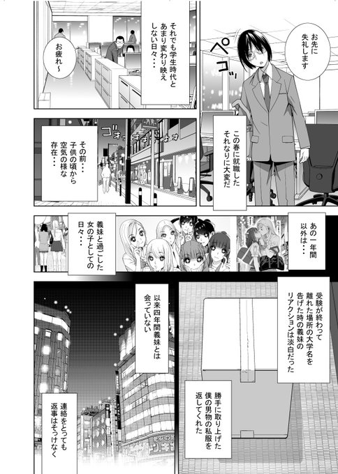 7本目、時間は跳んで就職した義兄。大学生時代は普通に暮らしていて義妹も干渉してこなかった…しかしまた義妹が… 身体が覚えている…をやりたかった本作 ただ堕ちていくなんてつまらないことを義妹はやらない 「義妹再び」