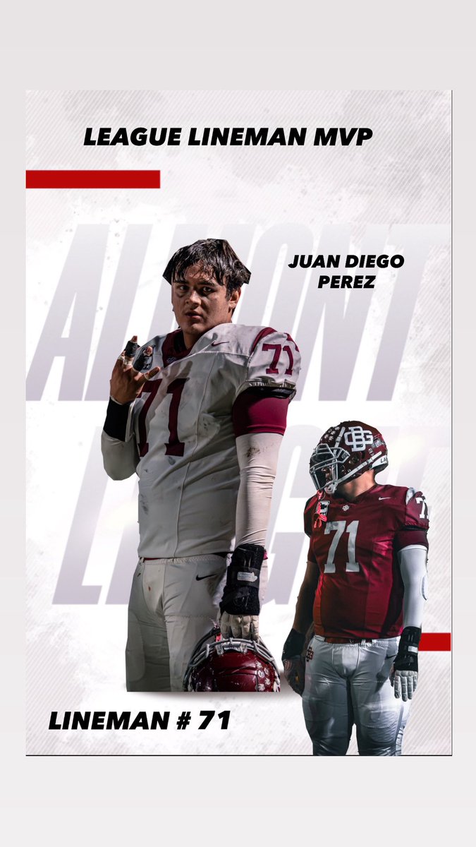 blessed and honored to receive almont league lineman mvp BACK2BACK!! thank you coaches and teammates AGTG!! #whynotbg