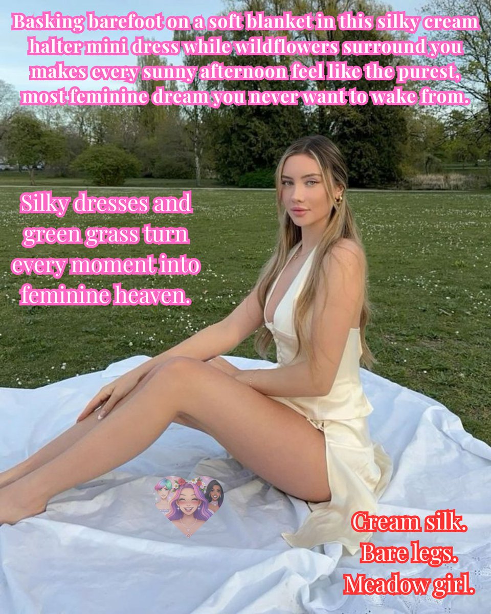 femmebliss469's tweet photo. One little halter dress and a picnic blanket are all you need to lie back and let the gentle, radiant girl inside bloom completely under the open sky.
#Femboy #SissyCaption #HalterDress #BarefootFem #Feminization #MtF #SpringPicnic #SilkyGirl https://t.co/Gmv3GVjbFF
