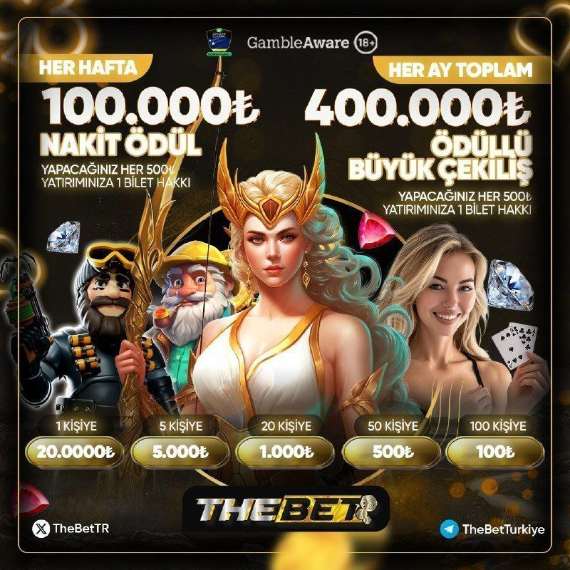 🔴THEBET  HER HAFTA  ÇEKİLİŞ İLE KAZANMA ŞANSI KATILMAYI UNUTMAYINIZ !

🪙 ÖDÜL DAĞILIMI;

✅1 KİŞİYE        20.000₺
✅5 KİŞİYE          5.000₺
✅20 KİŞİYE        1.000₺
✅50 KİŞİYE           500₺
✅100 KİŞİYE         250₺

Thebet Giriş : t.ly/thebetgirisx