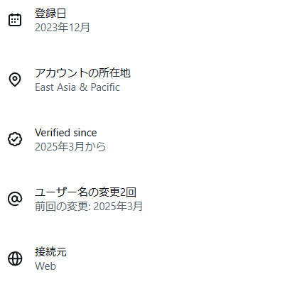 Xで接続元に国名などが表示されるようになりました。 ここで接続元が