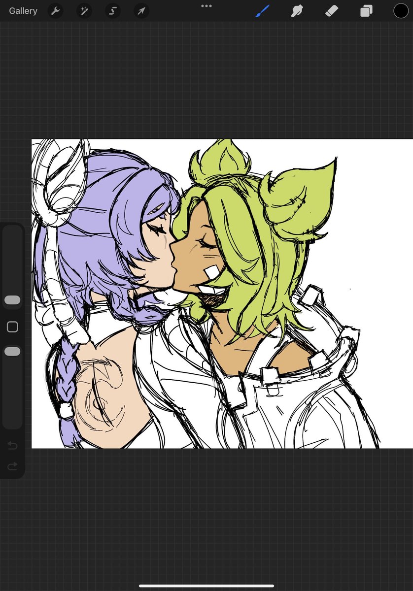 girls kissing is still coming im just busy drawling winter zeri heh.. also my comms are open now!!! :3 check out my carrd