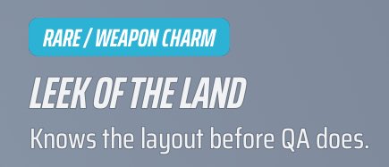 EmbarkBulletin's tweet photo. From THE FINALS discord part 2! Our Easter egg hunting friends have found ANOTHER charm called “Leek of the land”. This one may be “leaking” the next map? 🧐

Code: 0c829f47-80fd-4452-8928-783719735cff

Enter here ➡️ https://t.co/jomVdEupyq https://t.co/bov9sGSc00
